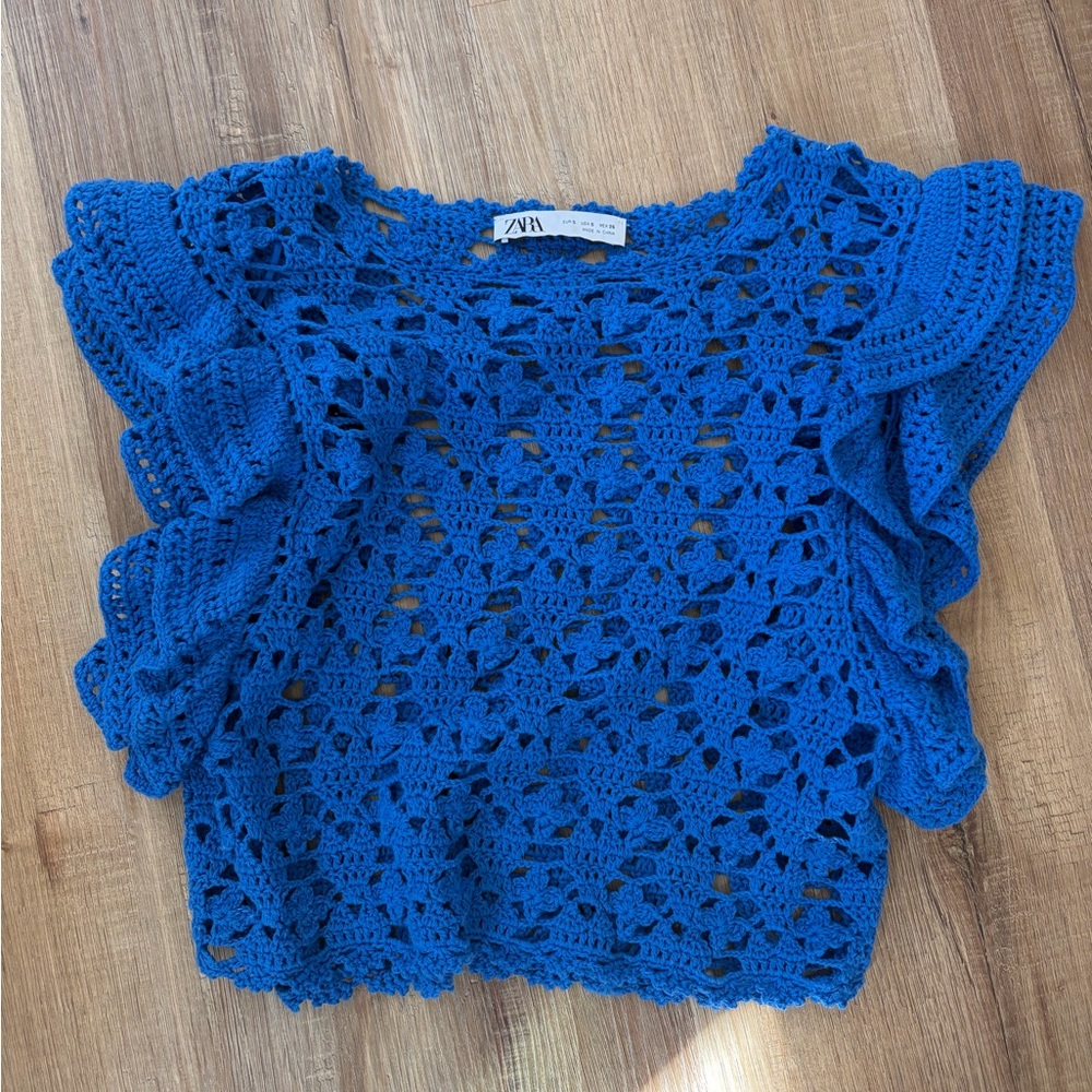 Zara Vibrant Blue Knit Top
